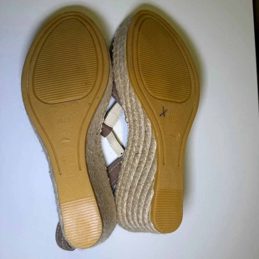 Vidorreta Taupe Espadrille Wedge Sandals Sz 40 (10) made in Spain Summer